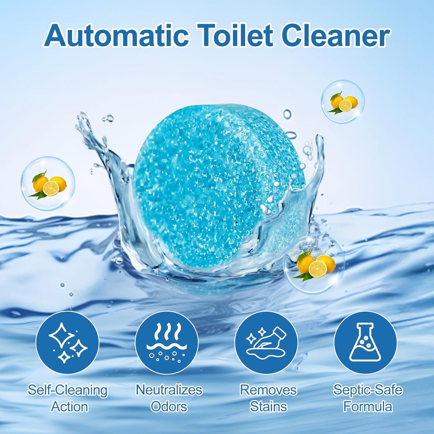 Toilet Bowl Cleaner Tablets Blue Toilet Tank Cleaners,blue toilet bowl tabletsHard Water Stain Remove, Effervescent Stain & toilet deodorizer， Automatic Toilet Cleaning & Deodorizer 50 Tabs YYDS