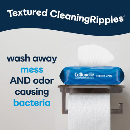 Cottonelle Fragrance Free Flushable Wet Wipes, Adult Wet Wipes, 2 Flip-Top Packs, 42 Wipes Per Pack