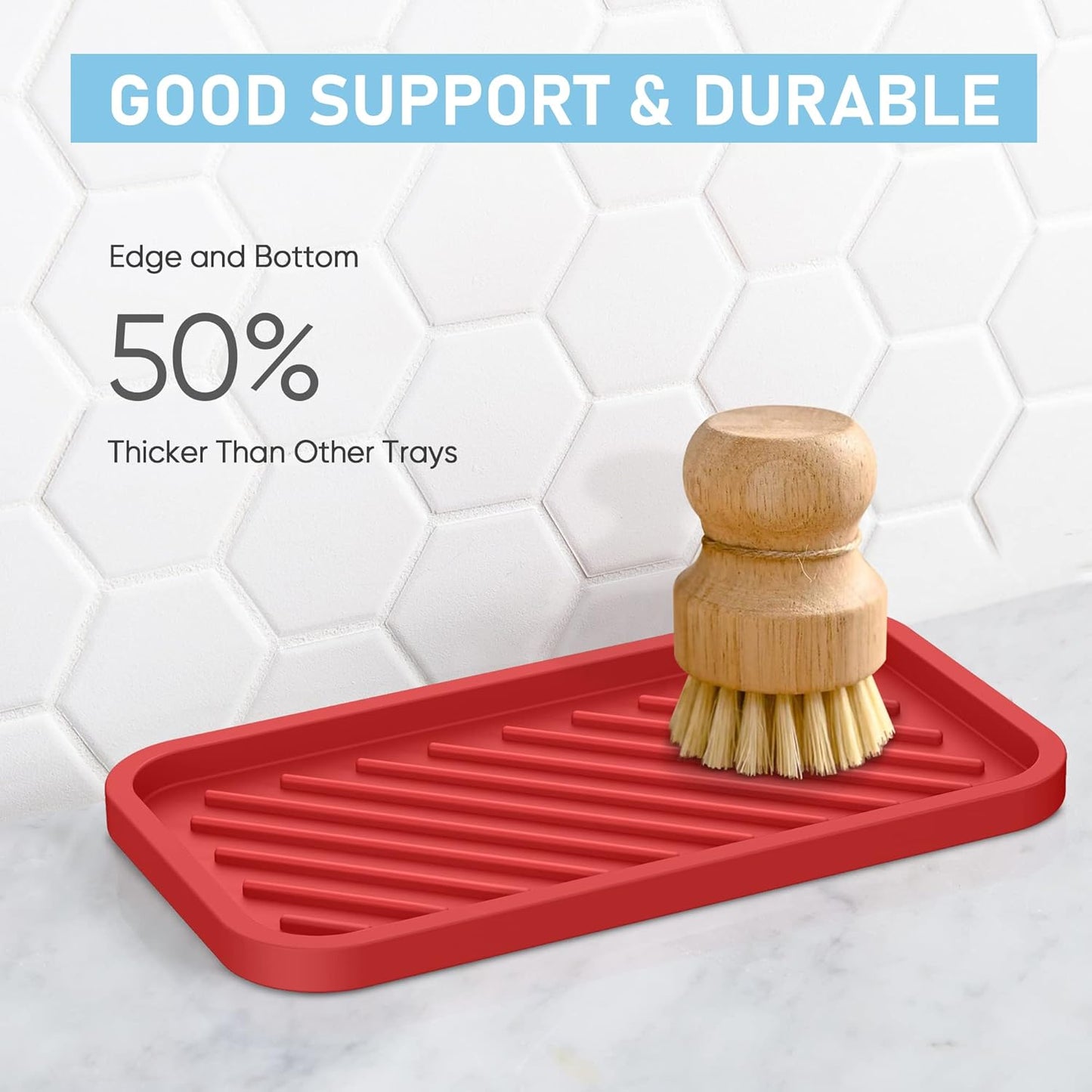 EG-SIPRO Silicone Sponge Holder, Kitchen Sink Organizer Tray, Sponge Caddy for Bathroom Counter, Dish Soap Holder, Scouring Pad