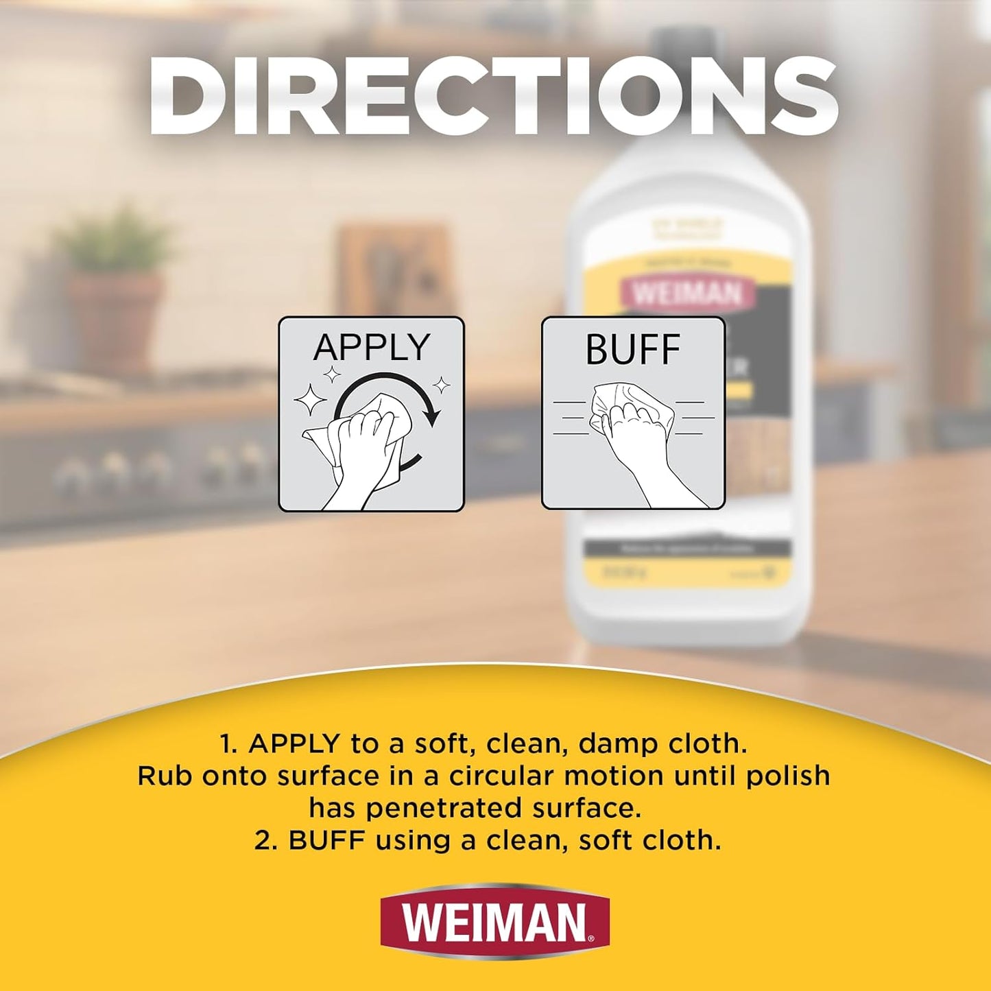 Weiman Wood and Cabinet Restorer 3-In-1 Bundle - Removes Dirt, Residue, Dust, Reduces Scratches, Restore Shine, Prevent Fading, UV Shield Technology, Safe for Antique Wood, Tables, Chairs, Cabinets
