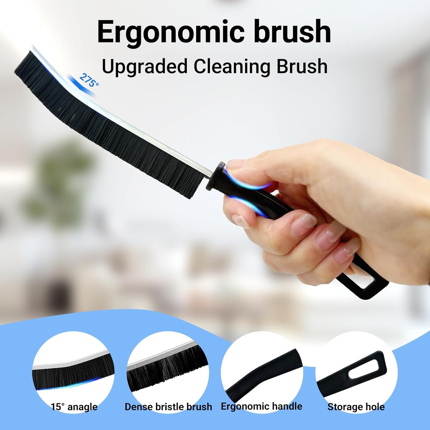 Crevice Cleaning Brush, 2026 New Multifunctional Gap Hard Bristled Grout Brush Tool for Scrub Small Spaces, Kitchen, Toilet, Bathroom, Corner, Grout, Sink, Window Tracks, Hinges, Tile(6pcs)