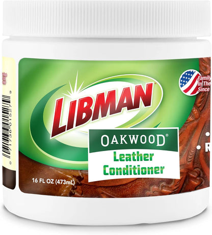 Tribello Libman Oakwood Leather Conditioner 16 oz – Hydrates & Conditions Leather – Helps Repel Moisture & Stains – For Saddles, Tack, Boots, Shoes, Furniture & Auto Interiors – Made in USA