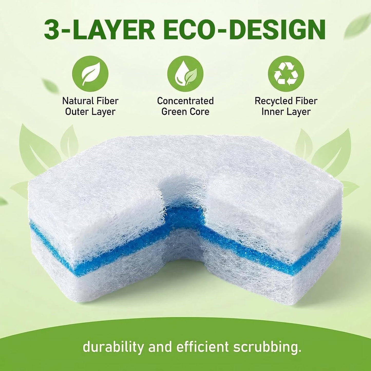 50PCS Toilet Bowl Cleaner Refills, Disposable Wand Refills Compatible with Most Systems, Scrubber Refill Heads for Bathroom Cleaning