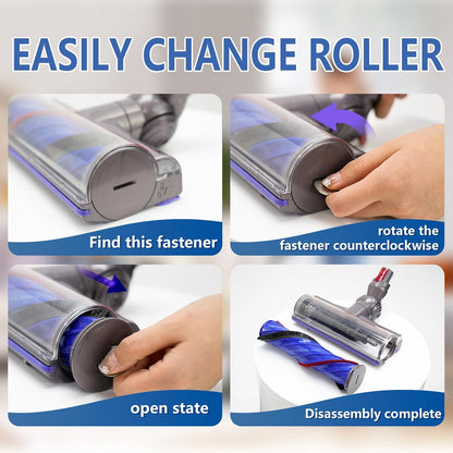 Vacuum Head Replacement Compatible with Dyson V8 V10 V11 V15 Vacuum Cleaner Upgrade Anti-Tangle Replacement Cleaner Head with Adjustable Suction Green Light Suitable for Hardwood Floor