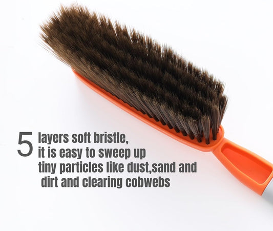 3 Pack 15" Hand Broom Brush,Soft Bristle Cleaning Brush,Crumb Debris Sweeping Brush,Dusting Brush,Comfort for Bed Car Couch Desk Sofa Furniture Clothes,Small Particles Hair Remover(3color)