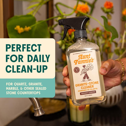 Aunt Fannie's All Purpose Wood Spray Cleaner, No-Wax Formula, Perfect for Wood Tables, Walls, Counters & Shelves, 16.9 Ounces, Lemon Scent (Pack of 1)