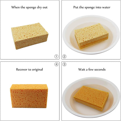 6 x 3.6 x 0.9 Inch JK SP-T22 Large Sponge, Kitchen Sponges, Handy Sponges, Cellulose Sponges, Dish Washing Sponge, Natural Sponge, Car Washing Sponge, Eco Friendly Sponge