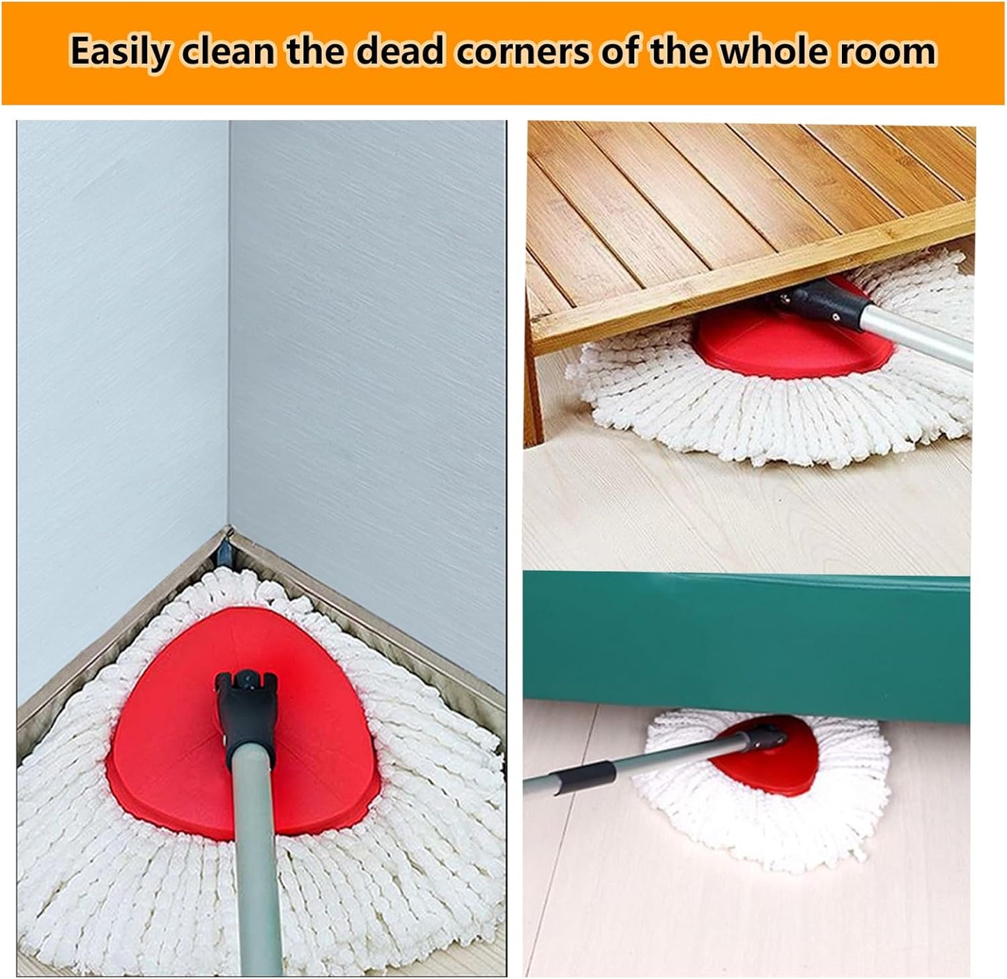 5-Pack Spin Mop Replacement Heads, 100% Microfiber Spin Mop Refills Heads for Easy Wring, 360°Micro Replacement Mop Head for Easy House Cleaning Floor Mopping - (White)