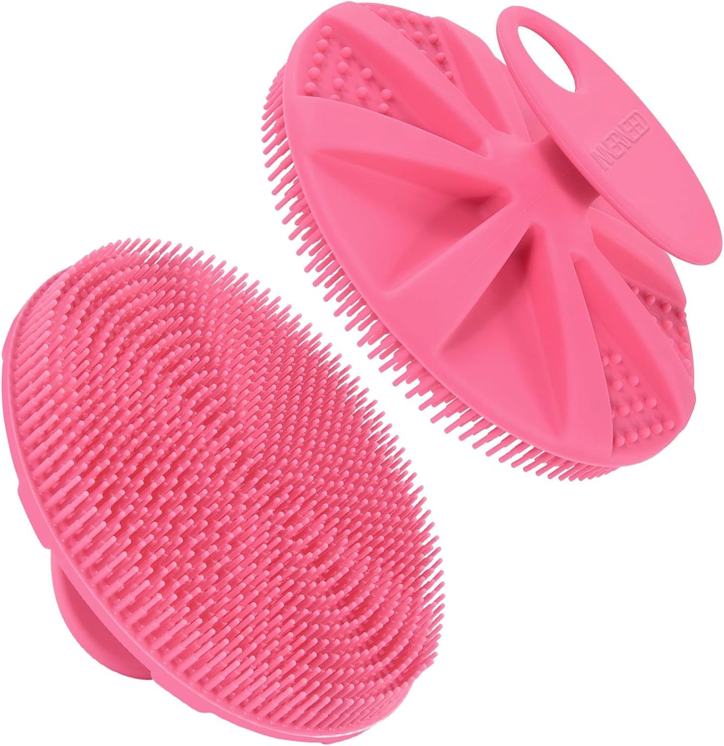 INNERNEED Food-Grade Soft Silicone Body Scrubber Shower Brush Handheld Cleansing Skin Brush, Gentle Exfoliating and Lather Well (Black)