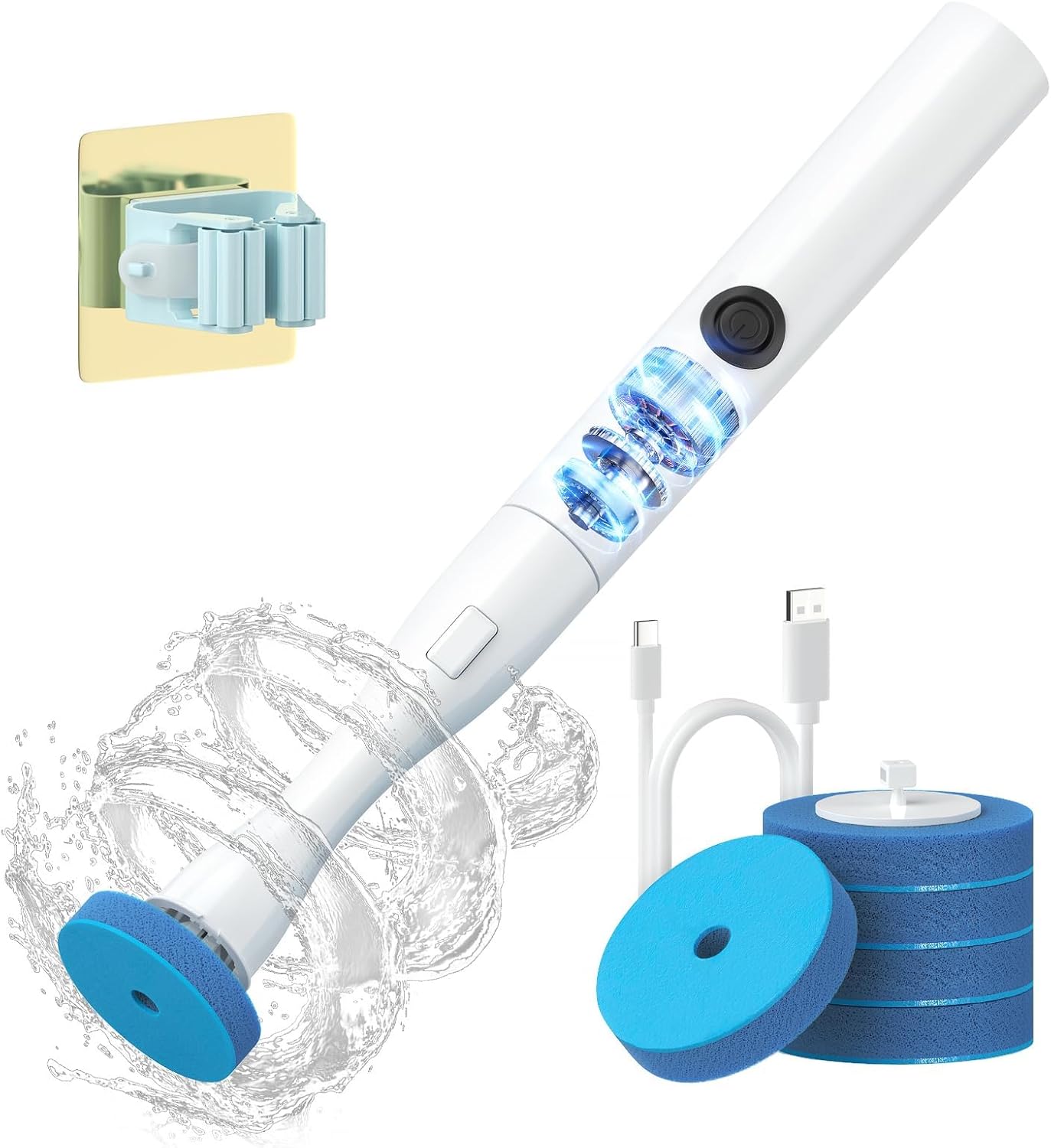 20 Count Electric Toilet Refill Pads, Disposable Toilet Brush Heads Refills for Bathroom Cleaning, Only Compatible with AIR U+ Electric Brush