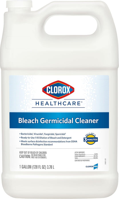 Clorox Healthcare Bleach Germicidal Cleaner Refill, 128 Fluid Ounces (Package May Vary)