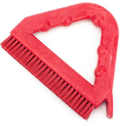 SPARTA Plastic Commercial Grout Brush, Triangle-Shaped Scrub Brush with Scraper and Two Threaded Holes for Attaching Handle (Sold Separately), 9 x 7 x 7 Inches, Gray