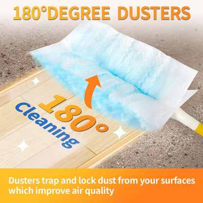 60 Count Electrostatic Duster Refills Compatible with Swiffer Duster, Multi-Surface Dusting Refills, Microfibre Dusters for Cleaning, Unscented