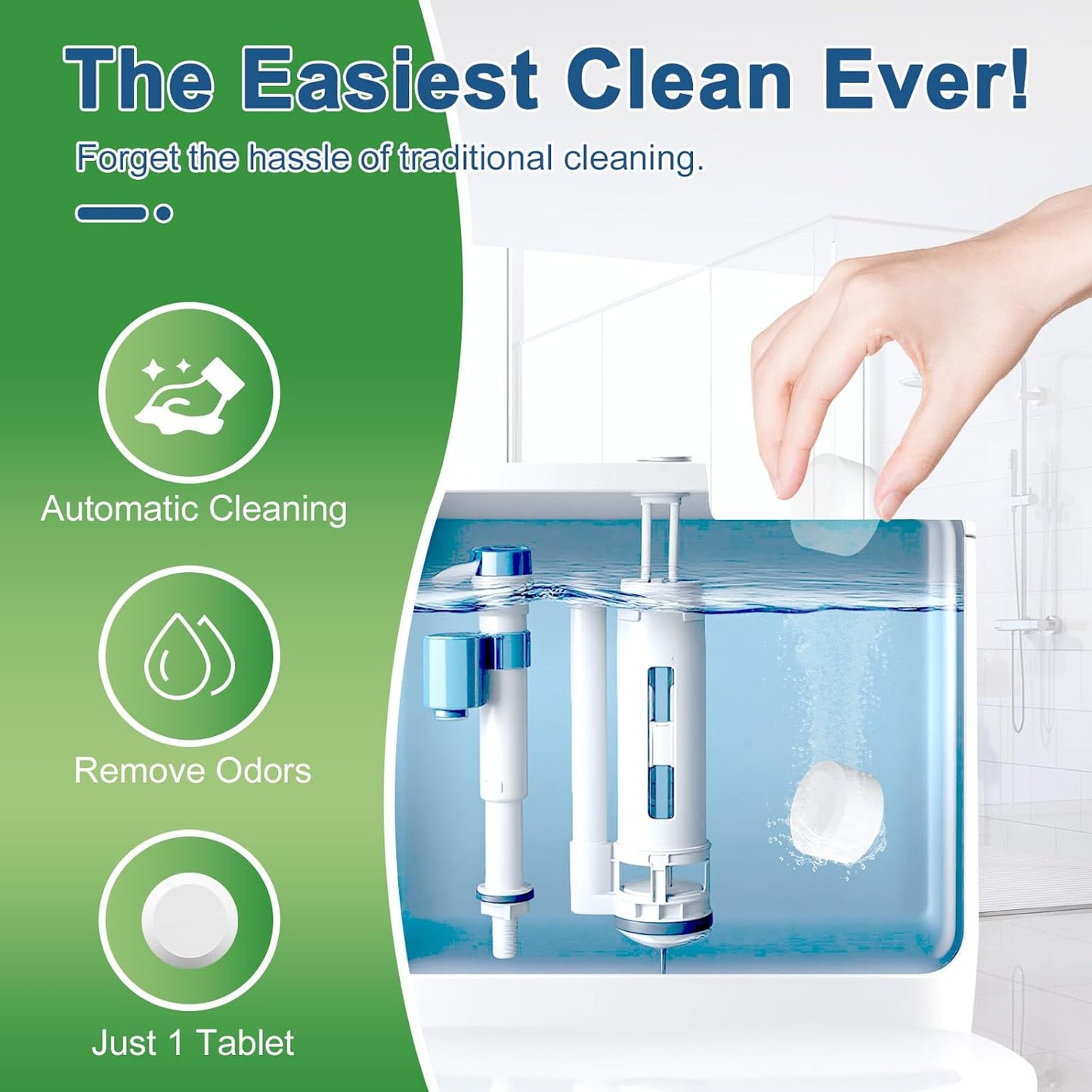 Msvvko Toilet Bowl Cleaner Tablets with Bleach 12 PACK Powerful Formula to Eliminate Limescale & Rust