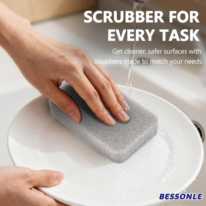 8 Pack Silicone Scrubbing Sponges, Heavy-Duty, Non-Scratch Kitchen Sponges - Reusable, Odor-Free, Perfect as Cleaning for Dishes, Non-Stick, Countertops (Grey)