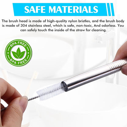 Straw Cleaner Brush 8PCS Long Straw Brushes Reusable Nylon Tube Brush Drinking Straw Cleaning Brush Set for Water Bottle, Straws, Tube, Flasks (8PCS Style 2)