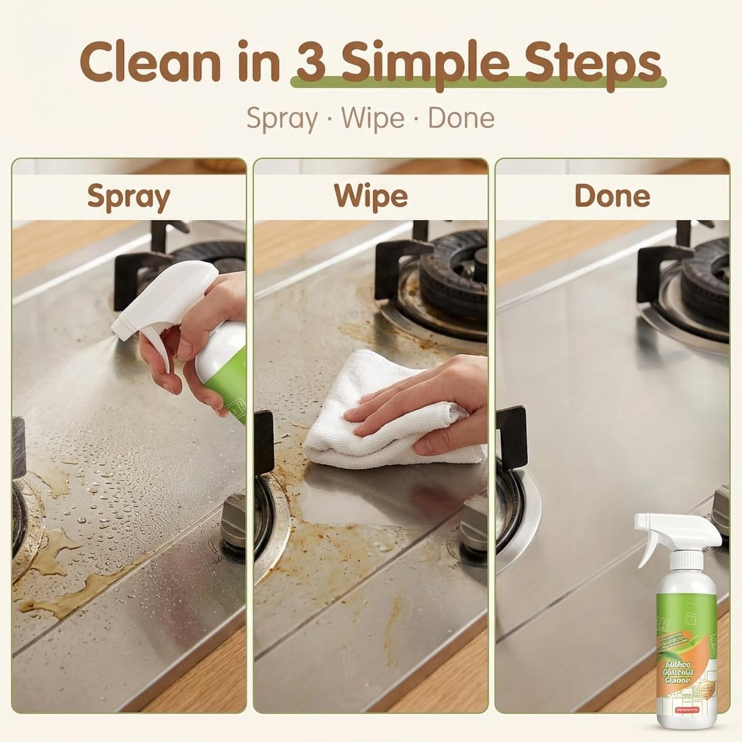 2Pcs Electrolyzed Ion Kitchen Cleaner Spray, Multi-purpose Household and Kitchen Cleaning Spray, For Hold, Oven, Stove, Range Hood, Easy Cleaning Household Items