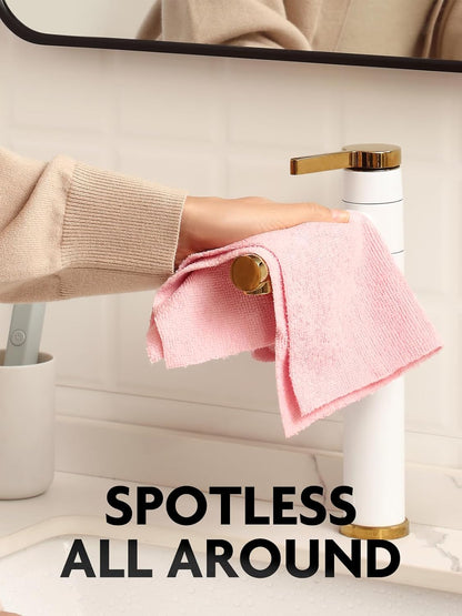 Fantasticlean Microfiber Cleaning Cloth Roll -40 Pack, Tear Away Microfiber Towels, 12" x 12", Reusable, Washable, Scratch Free, Ultra Absorbent Dishcloth for All-Around Cleaning Supplies (White)