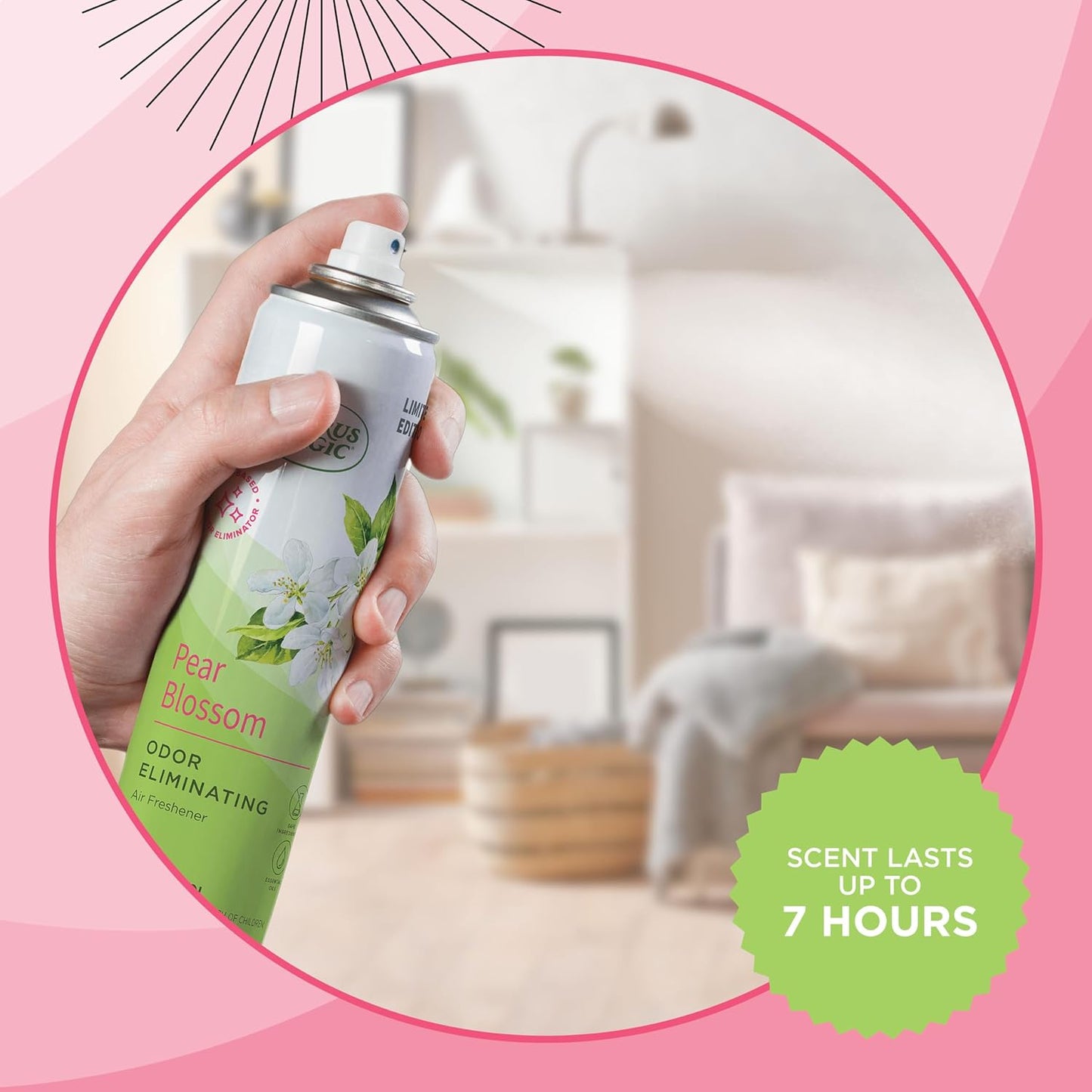 Citrus Magic Limited Edition Odor Eliminating Air Freshener Spray, Assorted Spring Fragrances, 3-Ounce, Pack of 3
