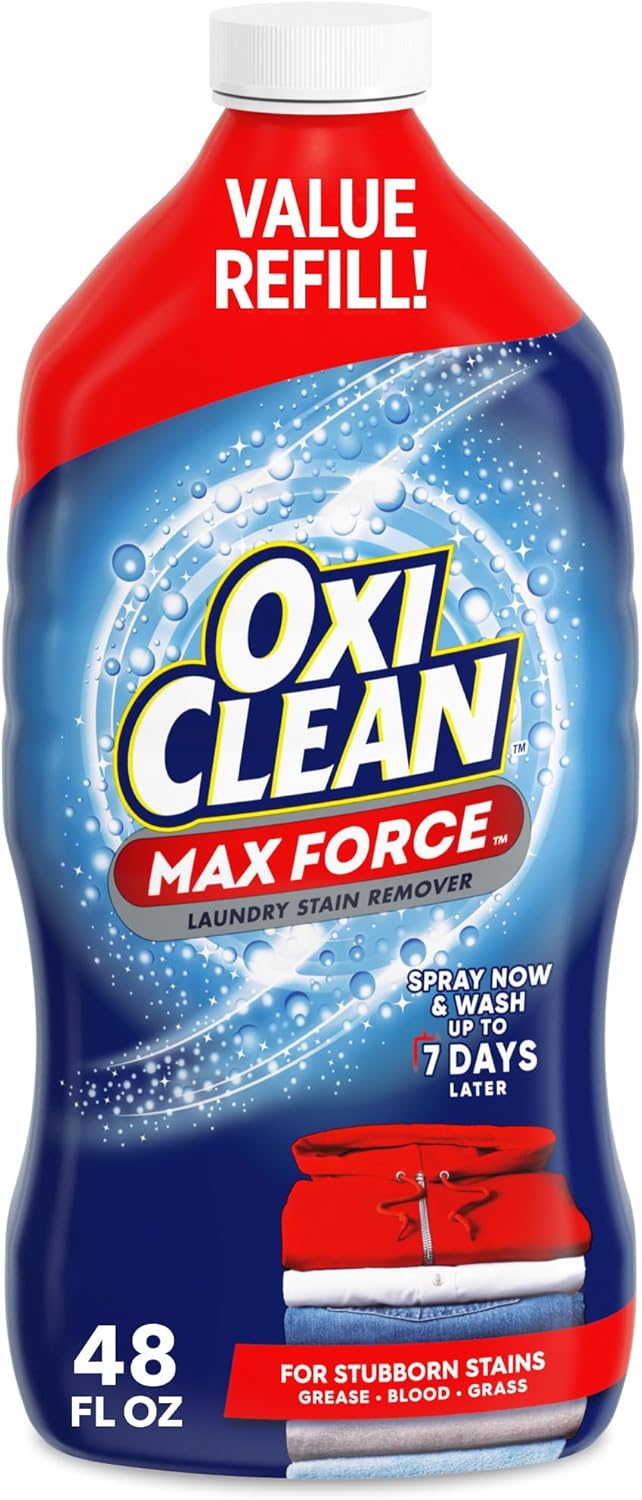 OxiClean Max Force Laundry Stain Remover Spray, Newborn & Baby Essentials, Stain Treater, 12 fl oz, 3-Pack