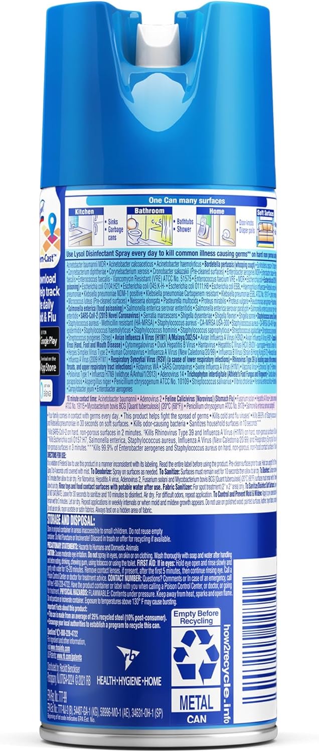 Lysol® Disinfectant Spray - Spring Waterfall 12.5 oz, Case of 12 Cans