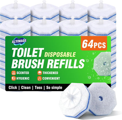 64 Count Toilet Wand Refills for Clorox Toilet Wand,5X Cleaning Power, Extra Thick, Fresh Fragrance,Compatible with Most Toilet Brushes