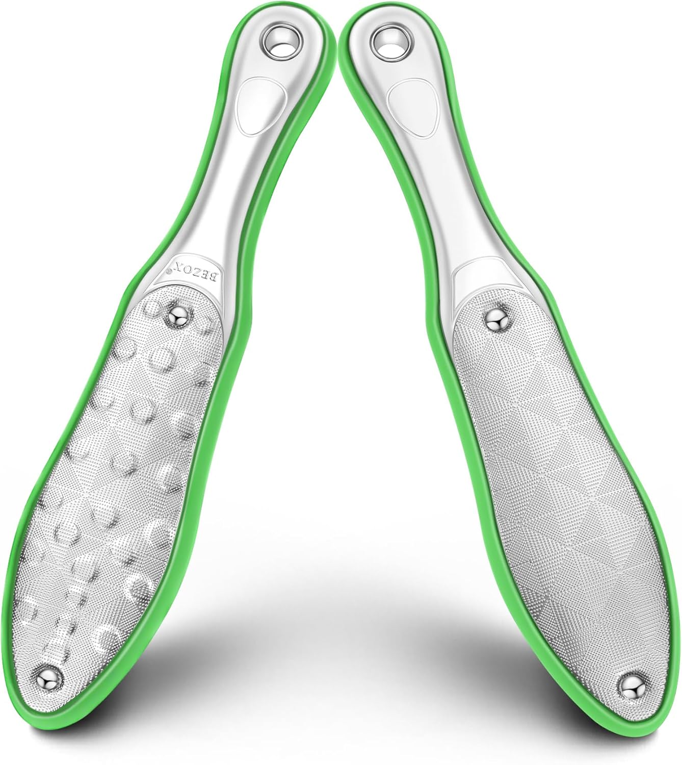 BEZOX Foot File Callus Remover, Double Sided Foot Scrubber for Dead Skin, Stainless Steel Pedicure File for Cracked Heel W/Cloth Storage Bag & Gift Box