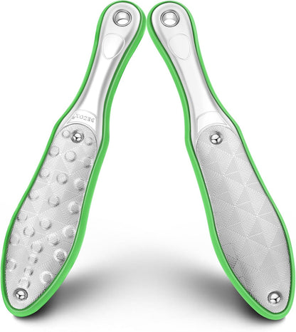 BEZOX Foot File Callus Remover, Double Sided Foot Scrubber for Dead Skin, Stainless Steel Pedicure File for Cracked Heel W/Cloth Storage Bag & Gift Box