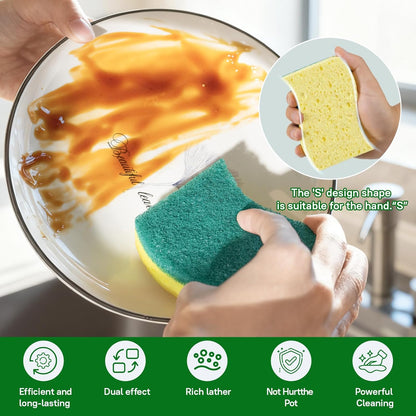 9 Pack Zero Scratch Scrub Sponges, Non-Scratch Dish Scrubbers for Nonstick Pans, Multi-Surface Safe Cleaning Sponges for Kitchen & Bathroom