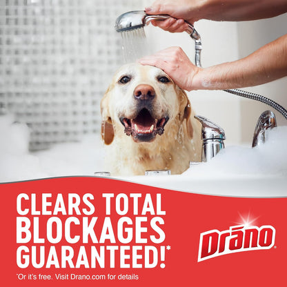 Drano Max Gel Drain Clog Remover & Cleaner, Fast-Acting to Unclog Standing Water & Remove Hair, Grease & Food Blockages, Safe for all Pipes & Septic, Kitchen Sinks, Bathroom Showers & Tubs, 32 Oz