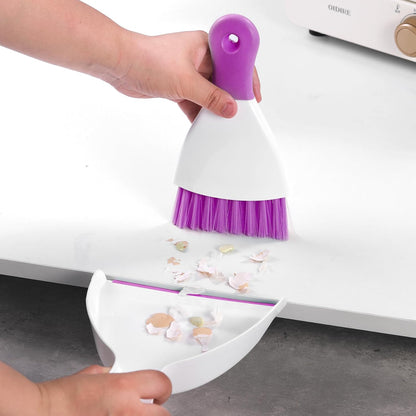 NACENA Mini Dustpan and Brush Set 2 Pack, Small Broom and Dustpan Set Dust Pan and Mini Hand Broom Dustpan and Broom Combo Compact for Home Table Keyboards Sofa Kitchen, Blue