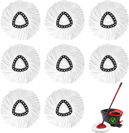 20Pack Spin Mop Replacement Heads,Spinning Mop Replace Head for Floor Cleaning, 100% Microfiber Mop Head Replacement Compatible with Triangle Spin Mop Refill for Easy Wring Mop,White