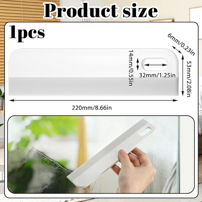 8.6" Bathroom Squeegee Kitchen Countertop Squeegee for Shower Small Silicone Squeegees for Glass Doors Window Cleaning Scraper for Mirror Sink Counter Bathroom, White Grey