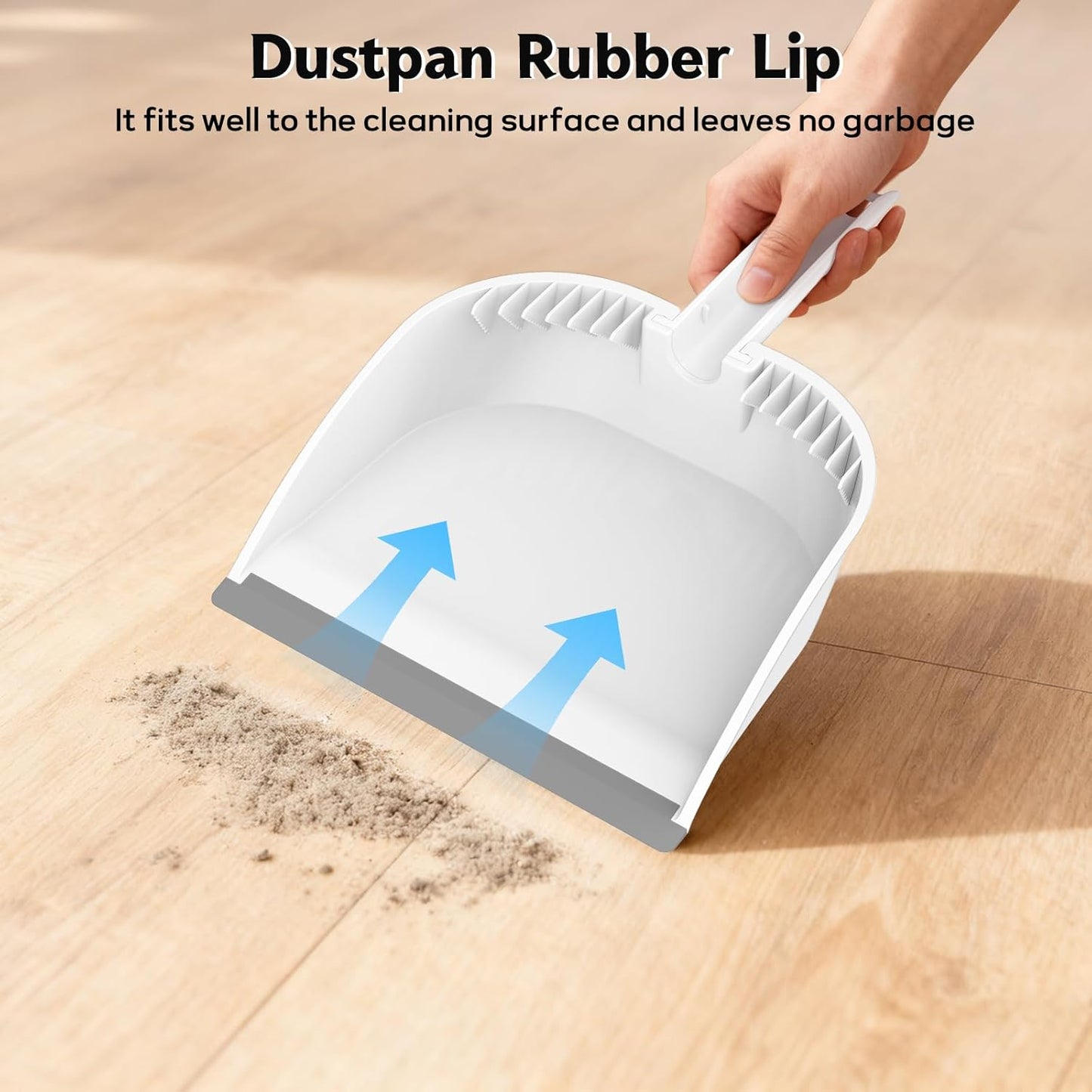 SetSail Small Dustpan and Brush Set, Nesting Snap-On Handheld Broom and Dust Pan with Teeth Portable Broom and Dustpan Set Suitable for Desktop, Pets Care, Sofa, Camping, Grey
