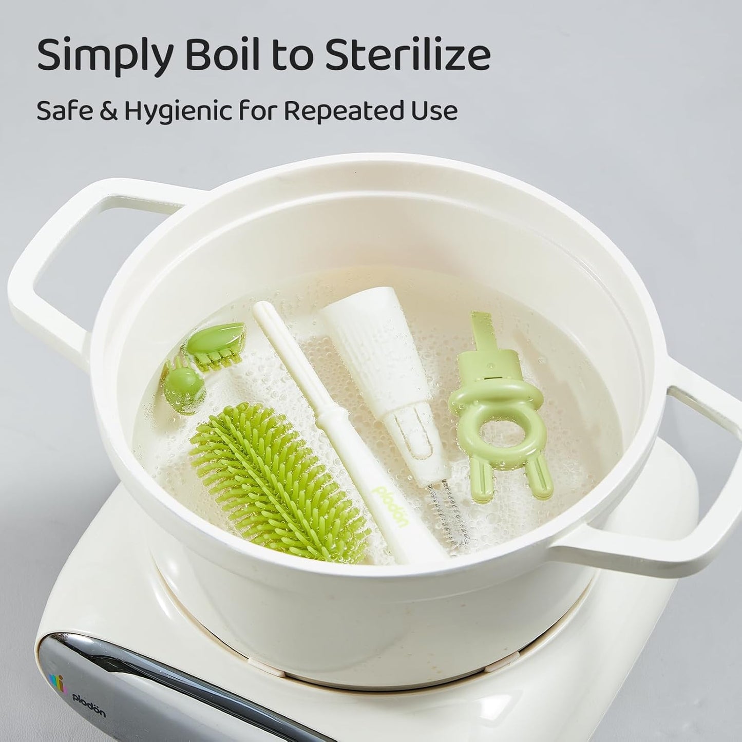 5-in-1 Silicone Baby Bottle Brush Set with Straw Cleaner, Flexible 90° Bendable Bottle Cleaning Kit for Nursing, Sports Bottles, Dishwasher Safe, BPA-Free, Kitchen & Travel