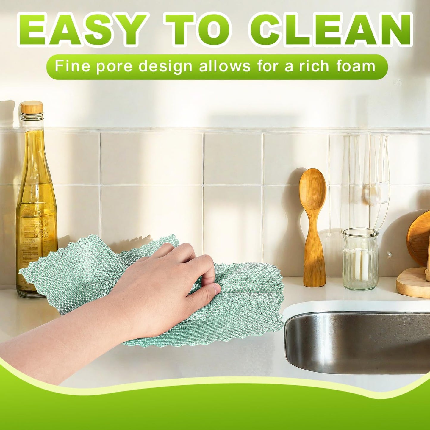 20 Pcs New Upgrade 3-Layer Metal Dish Cloth, No Scratches Wire Cleaning Cloth , Reusable Multipurpose Wire Dishwashing Rag for Kitchen Cleaning Cloths,Sinks,Dishes,Stove Top, Dimensions, 7.87“ x 7.87”