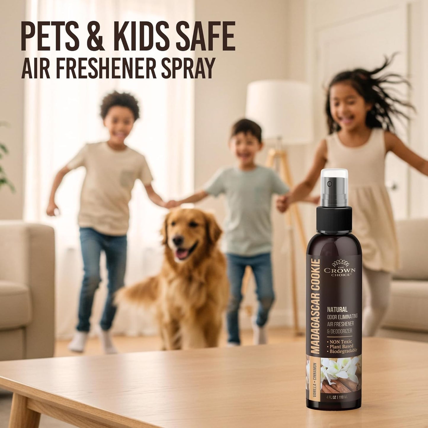 Non-Toxic Odor Eliminator,Natural Cedar Air Freshener Spray for Clothes Storage & Moth Repellent,Closet & Couch Deodorizer,Long Lasting Bathroom & Toilet Freshener, Safe for Kids & Pets-4 oz Pack of 1
