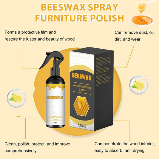 VOYOCUGE 2PCS Natural Beeswax Care Spray & Restorer, Natural Beeswax Spray For Wood, For Living Room, Kitchen, Furnishings and Wooden Floors