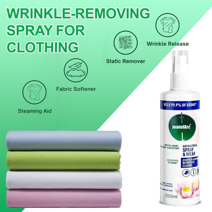 Wrinkle Releaser Spray, Wrinkle Free Fabric Refresher Spray, Stain Remover Kit, Smooths Wrinkles on Clothes Without Ironing, Instant Odor Eliminator, Fabric Refresher (250ml)
