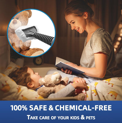 Handheld Steam Cleaner, Pressurized Multi-Surface Steam Shot with 13 Accessories, Safety Lock, Steamer for Cleaning Floor, Upholstery, Grout, Windows, Couch and Car (Yellow)