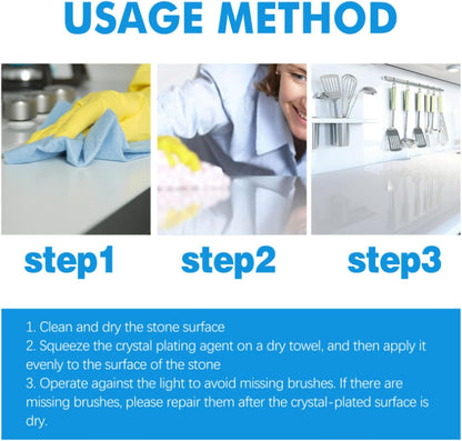 2 PCS Stone Crystal Plating Agent, Nano Stone Crystal Plating Agen, Marble Cleaner Stain Remover