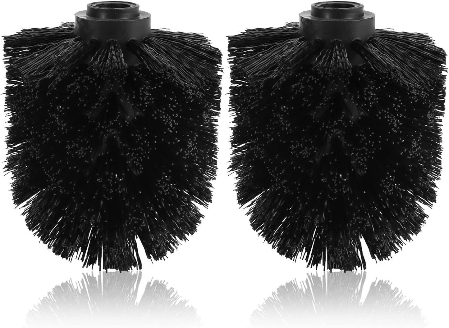 Saycker Toilet Brush Replacement Head Cleaning Tool, 2PCS Toilet Bowl Brush Head with Durable Stiff Bristles Screw-On Design for Bathroom (Black)