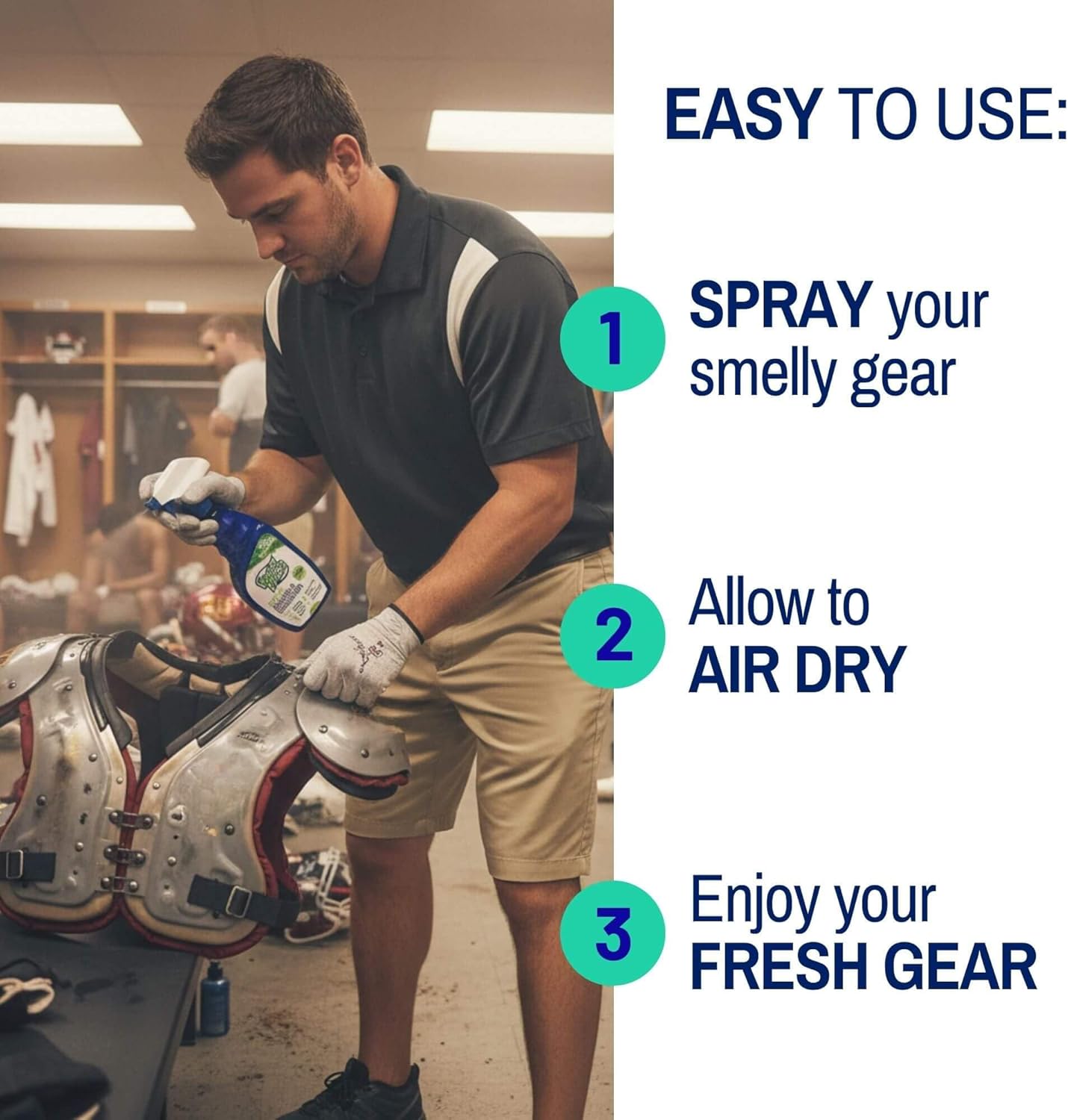 Vapor Fresh Sports Cleaner and Deodorizer - For Boxing Gloves, Sports Pads, Helmets, Gym Bags, Gym Equipment and More - Naturally Powered By Plants, 16 Fl Oz (1-Pack)