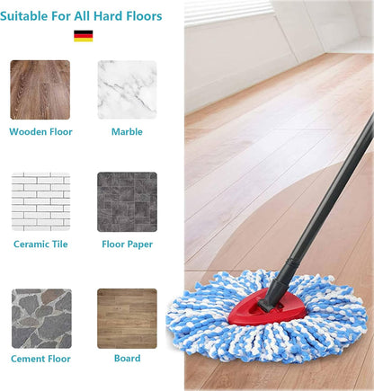 4 Pack Mop Replacement Heads for O-Ceda EasyWrin Spin Mop, Microfiber Spin Mop Refills, Easy Cleaning Mop Head Replacement