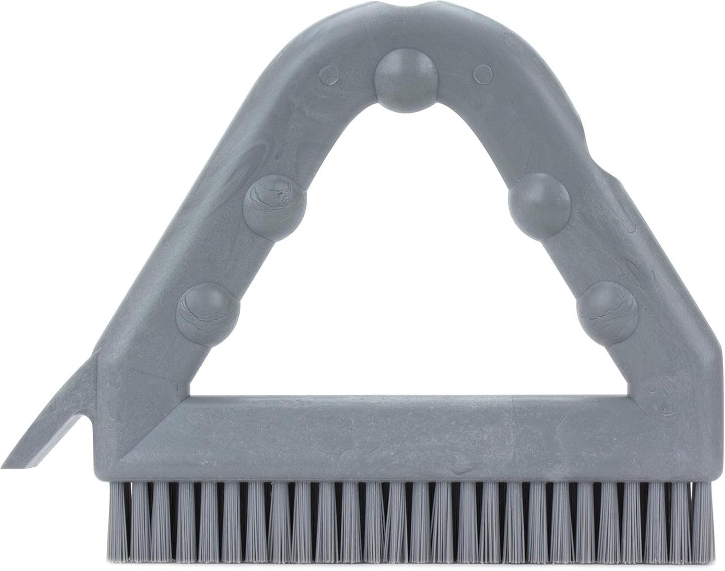 SPARTA Plastic Commercial Grout Brush, Triangle-Shaped Scrub Brush with Scraper and Two Threaded Holes for Attaching Handle (Sold Separately), 9 x 7 x 7 Inches, Gray