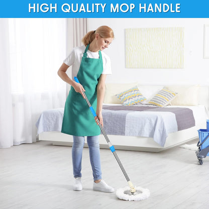 Spin Mop Replacement Handle 360 Degree Spin Mop Pole Handle Replacement Rotating Telescopic Stick for Head Replace Spinning Household Cleaning Accessories for Home(Cute Blue)