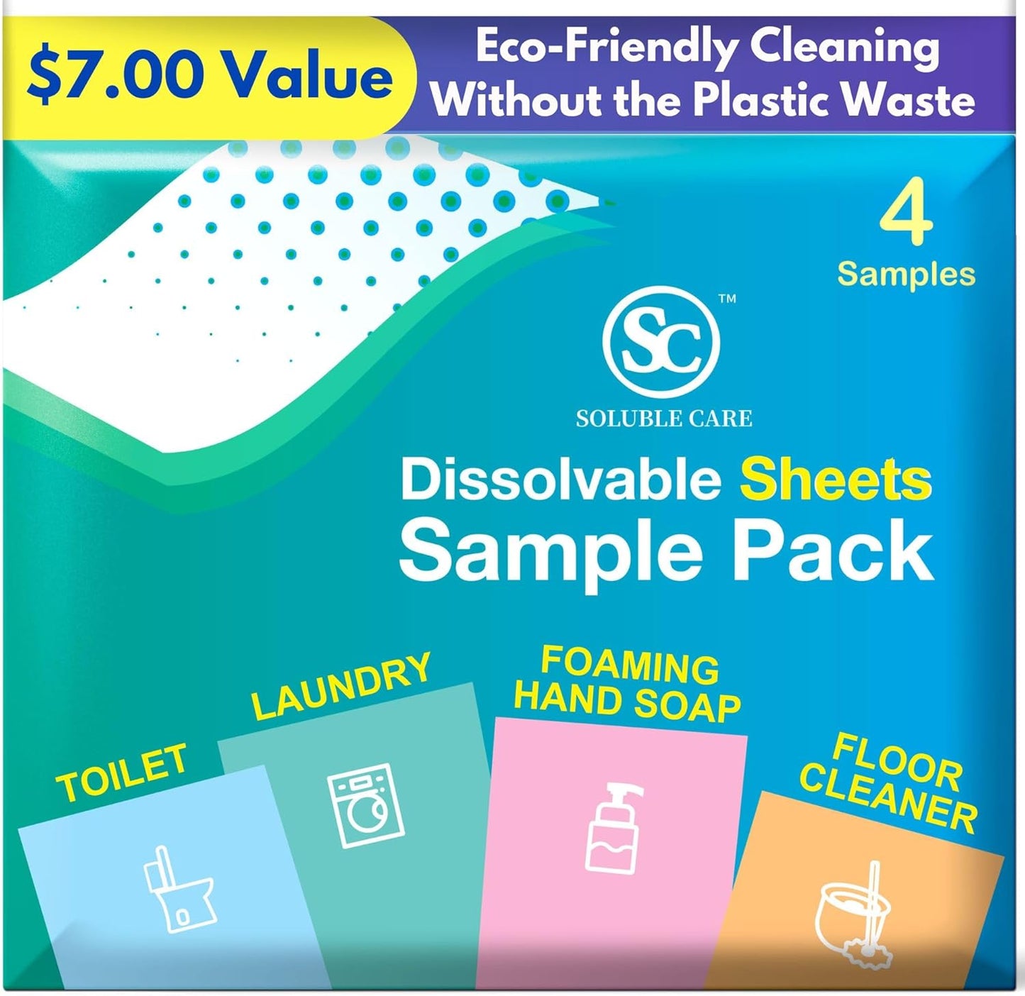 Dissolvable Toilet Bowl Cleaner Sheets (No Bottles, Easy Clean, Quick-Dissolving, Mess-Free, Septic-Safe Cleaning for Home & Office) - 40 Sheets, Pine Scent