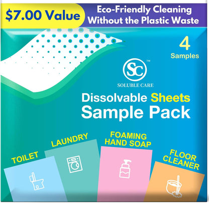 Dissolvable Toilet Bowl Cleaner Sheets (No Bottles, Easy Clean, Quick-Dissolving, Mess-Free, Septic-Safe Cleaning for Home & Office) - 40 Sheets, Pine Scent