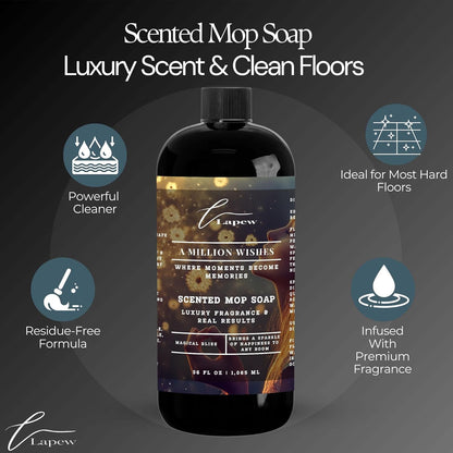 Lapew Black Sea Scented Cleaning Bundle | Carpet Deodorizer Powder (16 oz) & Mop Soap Concentrate (36 oz) | Pet-Friendly Odor Eliminator - Colors A