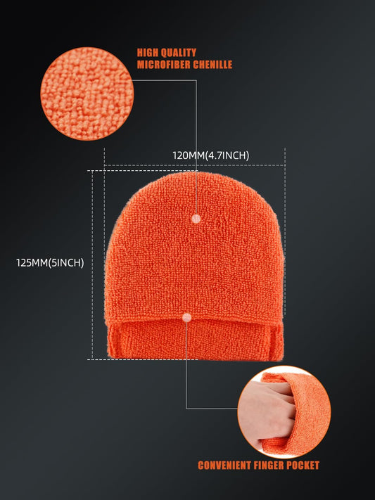 Microfiber applicator pad, Microfiber Sponge, SPTA 10Pcs Ultra-Soft Microfiber Wax Applicator Pads, Cleaning Pads with Finger Pocket Wax Applicator for Applying Wax, Sealants